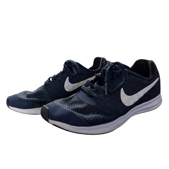 Nike Other - Nike Kids Downshifter 12 Running Shoes Size 5Y Navy Blue White